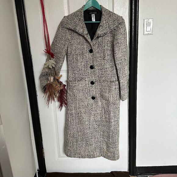 ANNE KLEIN wool blend long swing coat - 8 - Picture 1 of 5